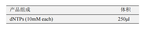 dNTPs (dATP, dCTP, dGTP, dTTP) 产品包装