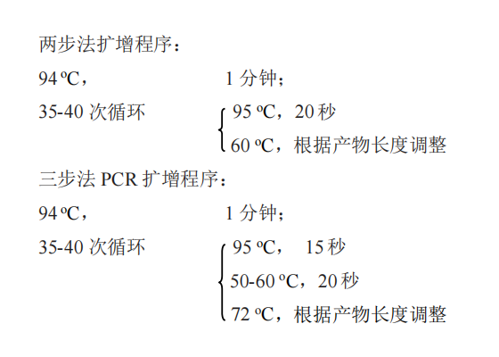 热启动Taq DNA聚合酶(B)(with dNTP) 常用 PCR 循环