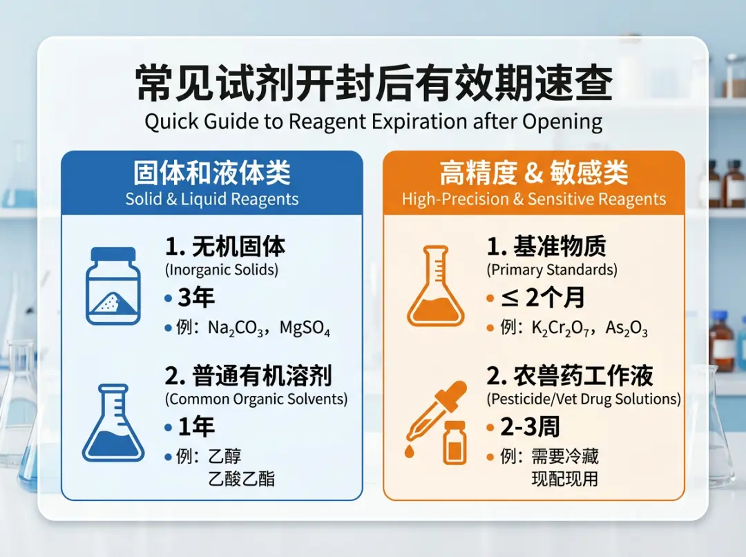 常见试剂开封后有效期速查