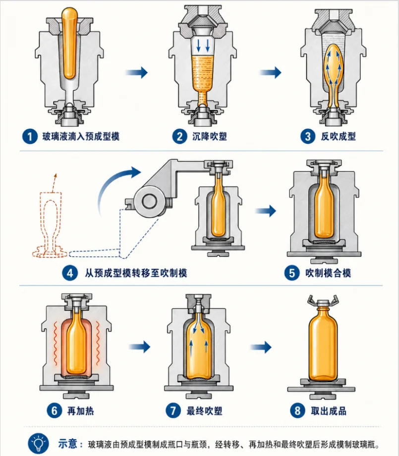 模制瓶生产的典型工艺步骤 模制瓶生产的典型工艺步骤